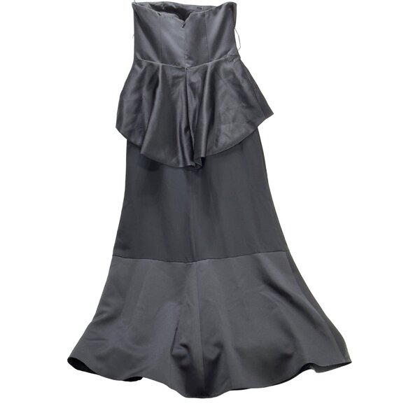 WHITE by VERA WANG Women’s Dress Black Strapless Peplum Full Length Size 4 - Picture 12 of 16